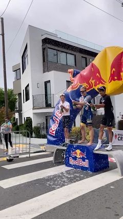 Congratulations to Harry Elworthy for taking the win at today’s Red Bull Bay Climb mens open! 🍾 🏁 🏆