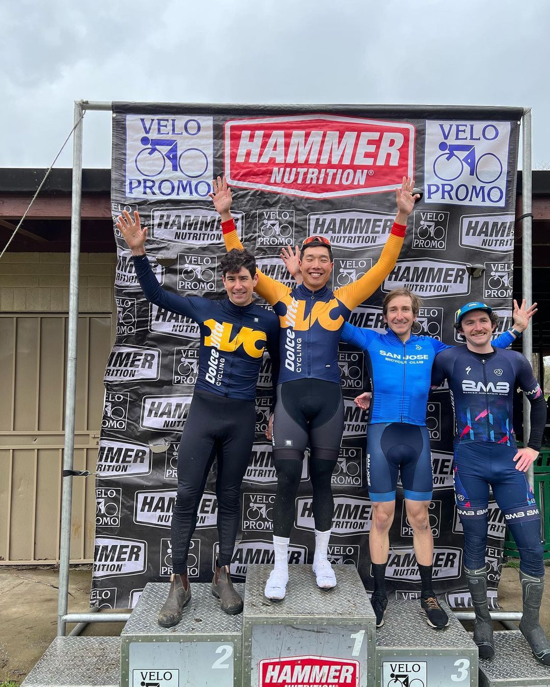 Opening weekend baby! The @velopromo #snellingroadrace NEVER disappoints! With snow falling at 7am, flooded sections of road hiding murderous potholes, and generally frigid temps that had everyone wearing ALL the gear they had, it was a day of both carnage and celebration! Huge congratulations go to @jyangsta for crushing the bunch sprint for the 🥇in the Elite 3 race, and for “GP” motoring home to nab 🥈after riding the break of the race. Continuing the DVC tradition of Snelling podium domination and making it a DVC 1-2! Big props to @mmcginley92 for throwing repeated haymakers in the final kilometers to make the other favorites chase and still finishing in the top ten! All this with over half the squad flatting out at one point or another.

Good luck at the #mercedcriterium tomorrow!

@sportful @sfitalianathleticclub @equatorcoffees @achieveptc @tripsforkidsmarin @sage.realestategroup @marinservicecourse @jkbrkb #themenkegeoup #onewealthadvisors @gelvio_us